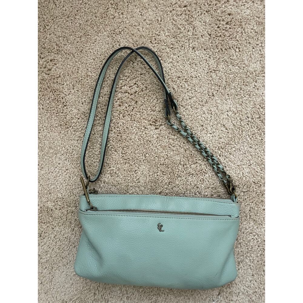 Elliot Lucca Crossbody Bag Purse Mint Green Leather Small